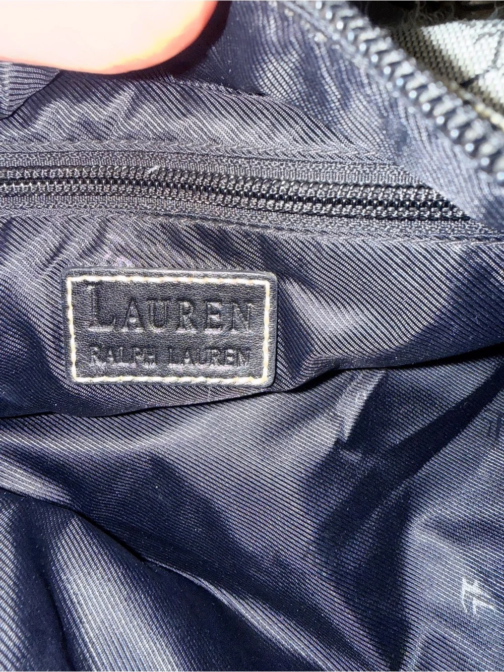 Vintage Lauren Ralph Lauren Gray Monogram Hobo Shoulder Bag